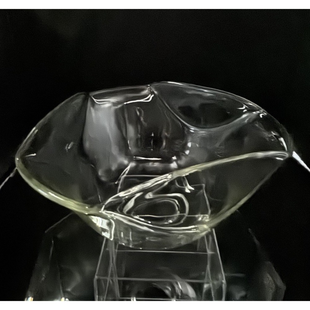 Vintage Indiana Glass Co Clear Glass Fluted‎ Triangle Serving Centerpiece Bowl